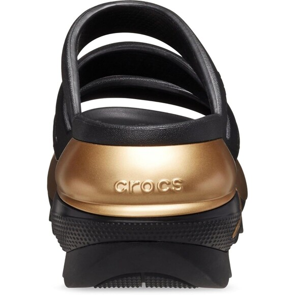 Crocs Mega Crush Metallic Black/Gold Triple Strap Sandal Unisex Women 8/Men 6 - Picture 6 of 6